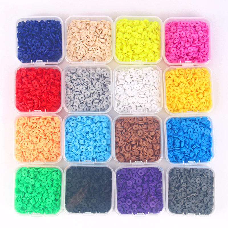 Flat Round Polymer Resin Clay Beads Chip Disc Loose Spacer - Temu