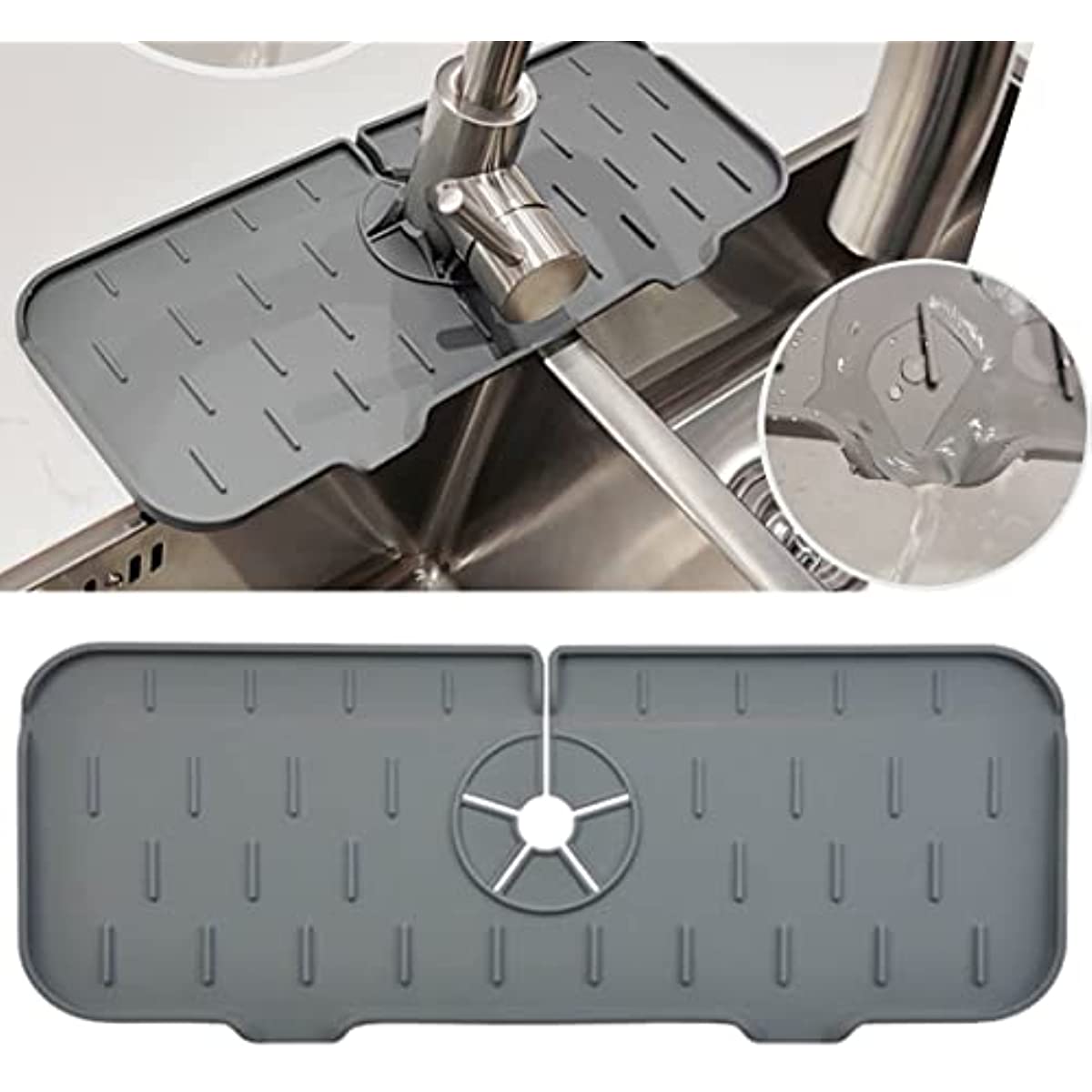 Sink Divider VELOVYO Sink Saddle Mat Ultra Thin Sink Protector Super Soft  Kitchen Sink Mat with Suction Cups No Smell Never Stain Durable
