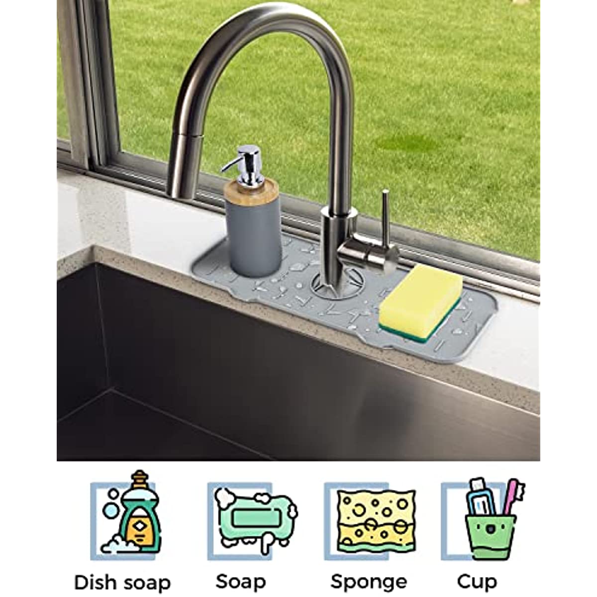 Sink Splash Guard, Kitchen Organization, Home Gadgets, Sponge Holder for Kitchen Sink, Home Organization, Kitchen Gadgets Best Sellers 2022, Sink