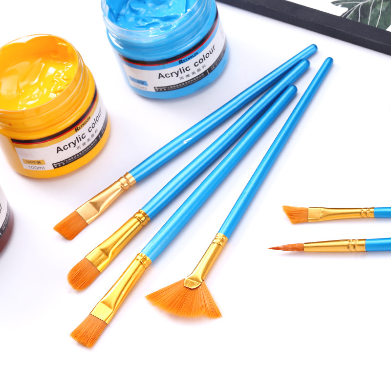 Wood Grain Professional Nylon Paint Brush Oil Watercolor Paint Brushes For  Gouache Acrylic Oil Paintbrush Art Painting Supplies