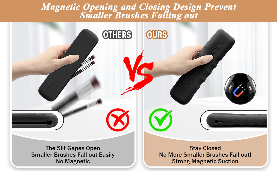 Travel Makeup Brush Holder Magnetic Closure Brush Holder - Temu