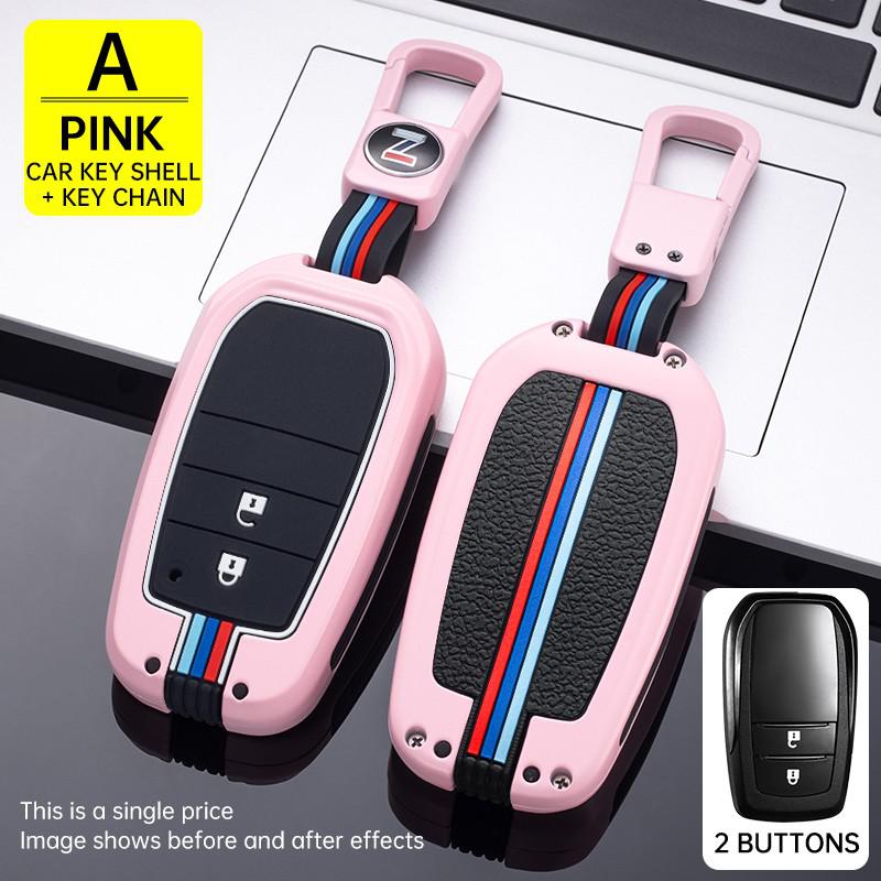 2 Buttons Car Key Cover Case For Prius Corolla Chr Prado Keychain Car  Accessories - Temu