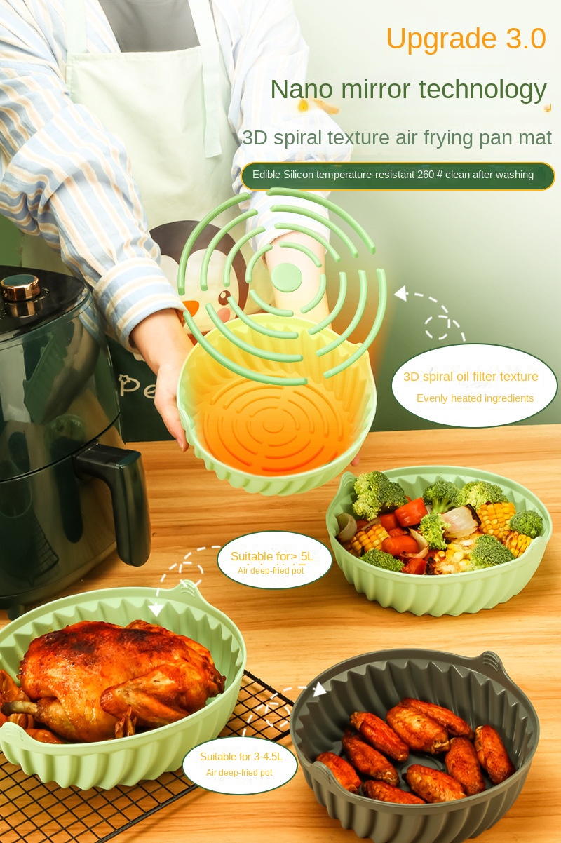 1pc Square Air Fryer Tray Air Fryer Lined Basket Silicone Mold