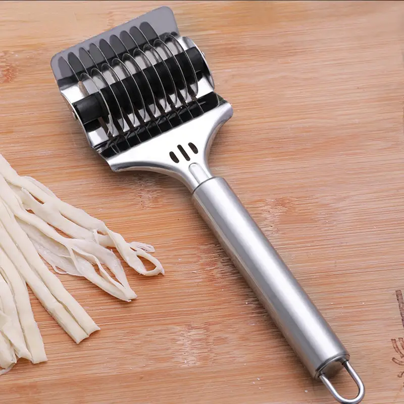 1pc Stainless Steel Facet Cutter Noodle Cutter Slicer Manual Convenient  Cutter Roller Slicer Kitchen Tool