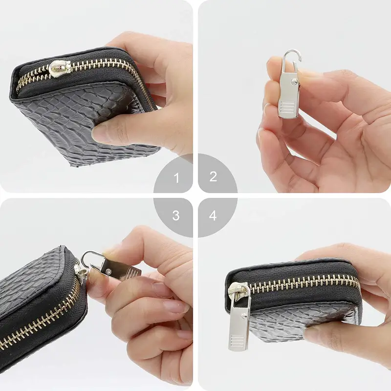 4 pcs Zipper Pulls Tab Replacement Luggage Zipper Pull Extension Backpack  Zippers Tags Handle Mend Fixer Repair for Suitcase 