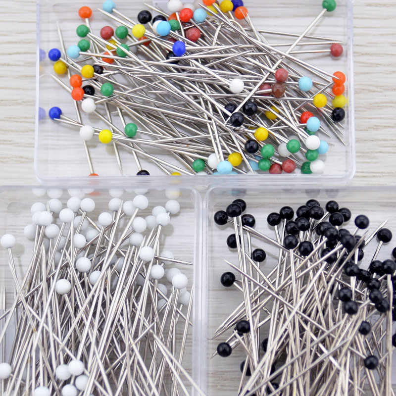 100Pcs/Box Sewing Pins 38mm Ball Glass Head Pins Straight Quilting Pins for Fabric  Dressmaker Jewelry DIY Craft Decor