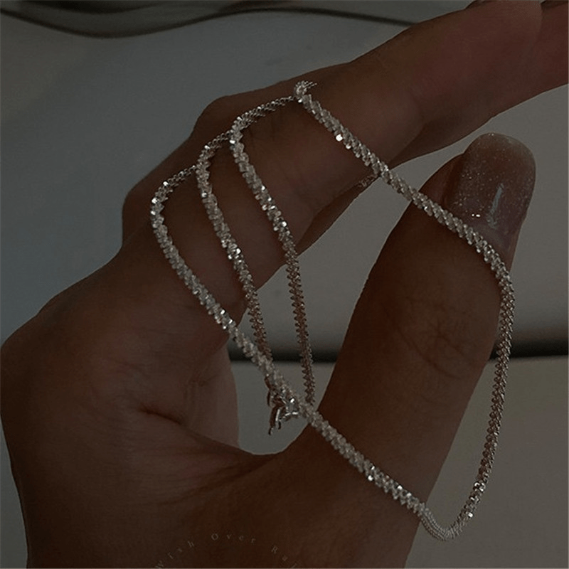 18K Plated Shiny Chain Stars Shining Naked Chain Necklace