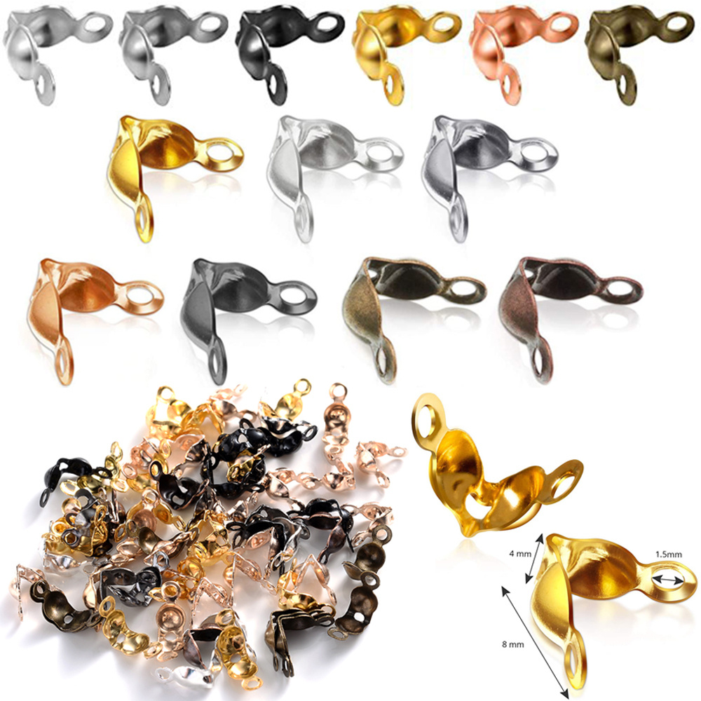 200pcs/batch Stainless Steel Gold-plated Connector Clasps & Crimp Beads Set  For Diy Bracelet, Necklace & Jewelry Making