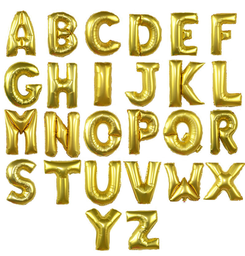 Gold Foil Letter Alphabet Balloons Wedding Happy Birthday - Temu