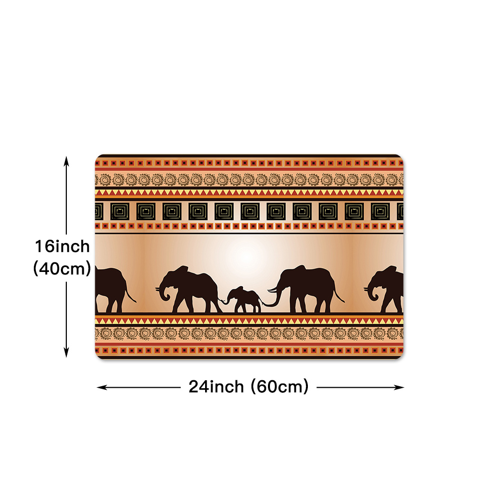 Indian Style Elephant Pattern Carpet Bedroom Living Room Kitchen Floor Mats  Home Decor Non-Slip Floor Pad Rugs Fast Dry Rug Yoga Mat Throw Rugs Carpet