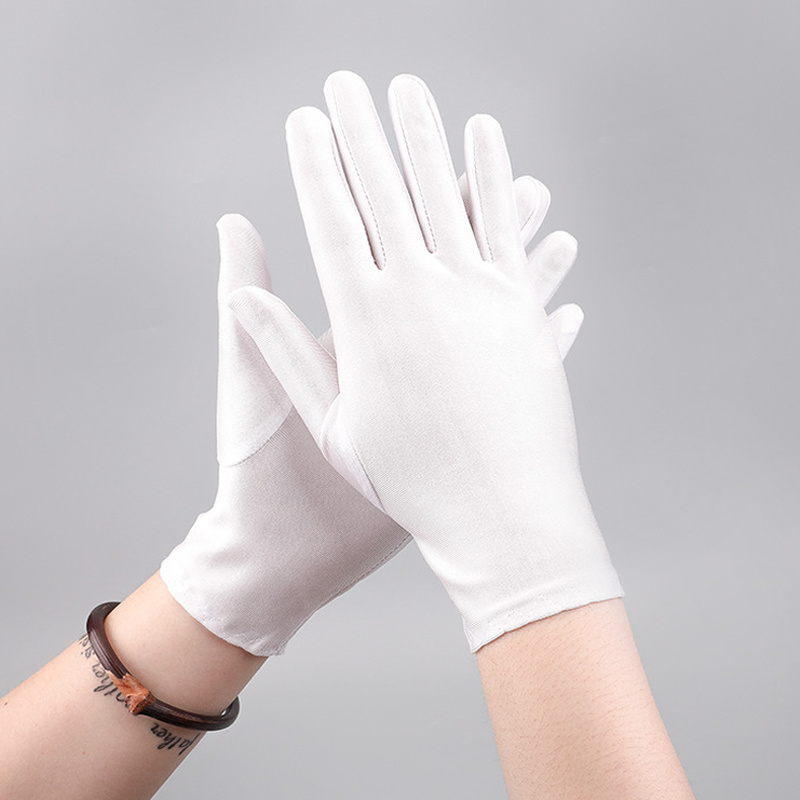 New Fashion Cotton White Gloves Spring Summer Women Men Etiquette Thin  Stretch Gloves Dance Tight Jewelry Work Gloves - Buy New Fashion Cotton  White Gloves Spring Summer Women Men Etiquette Thin Stretch