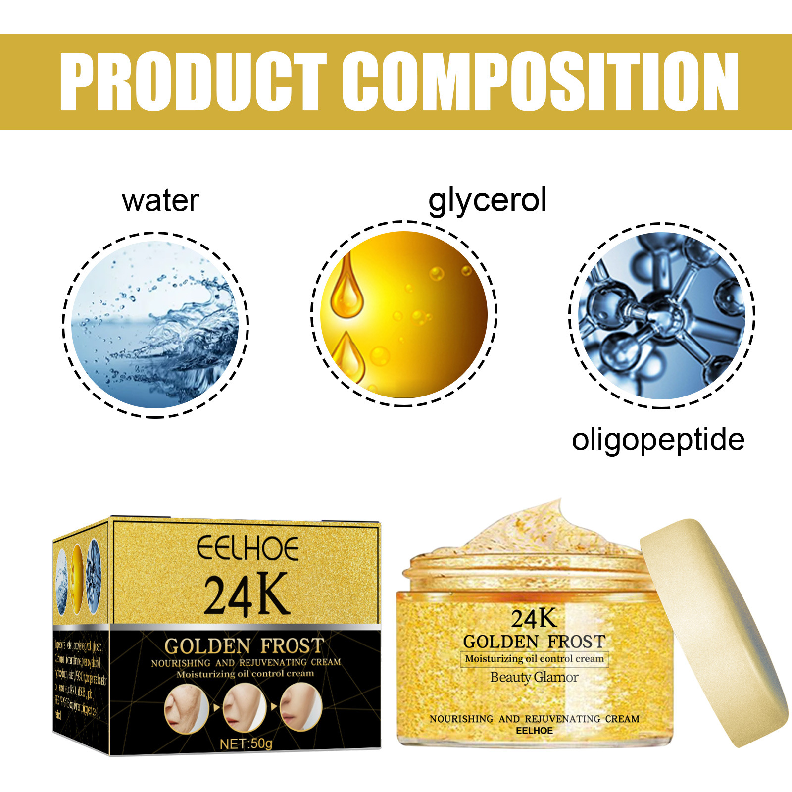 24k Golden Face Cream for Daily Skin Care