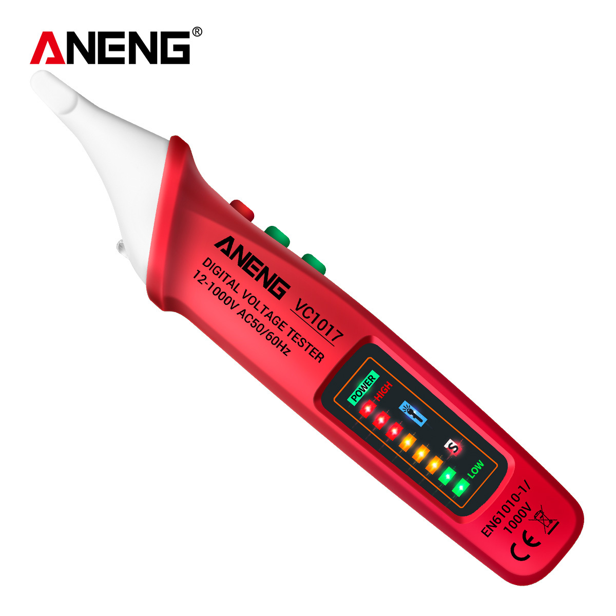 Testeur électrique, détecteur de tension sans contact 12-1000v, test de fil  en direct / neutre, amplificateur sonore; Buzzer lumineux, lampe de poche,  Ac 50-60hz, testeur de tension Ncv