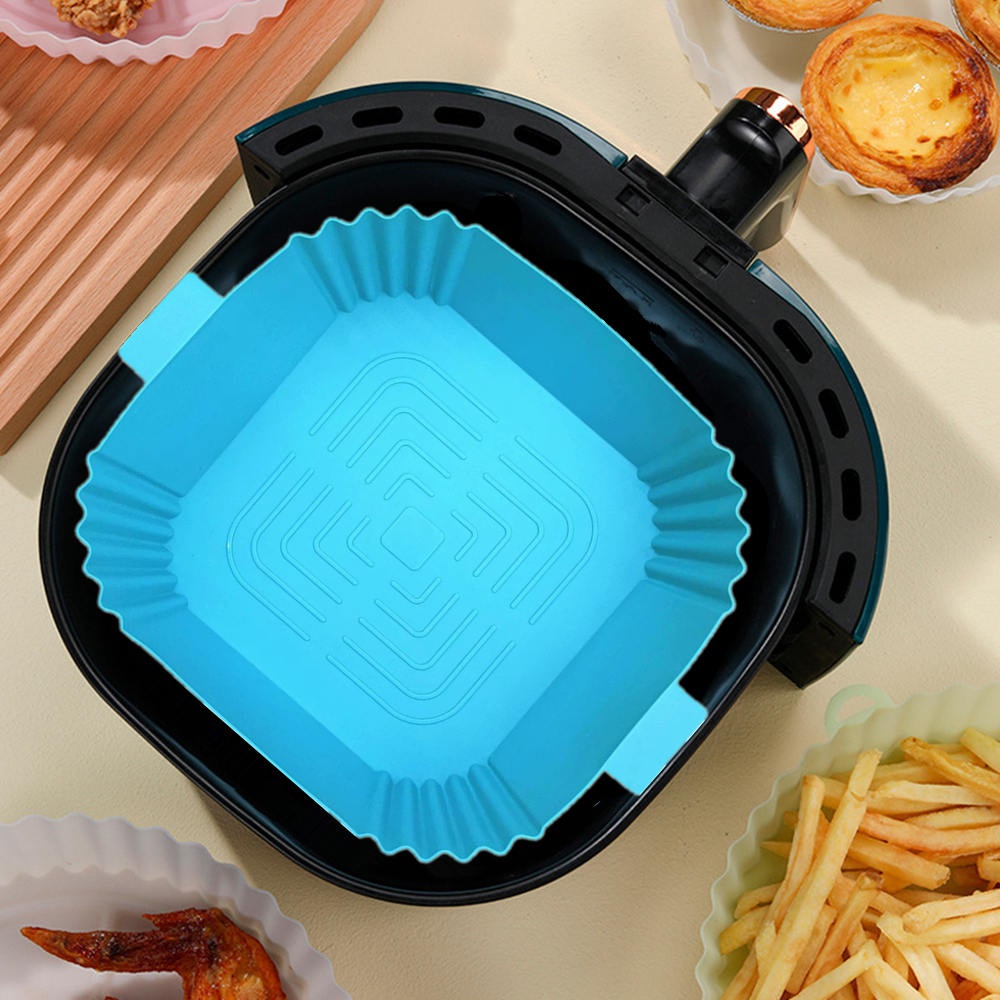 Air Fryer Silicone Pot, Air Frying Baking Pan, Round Heat-resistant  Silicone Pad, Air Fryer Insert, Reusable Air Fryer Basket, Kitchen  Accessories - Temu