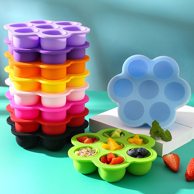 BPA Free 6pcs Portable Children Baby Food Container Refrigerator Freezing  Cubes with Tray Stackable Storage Box