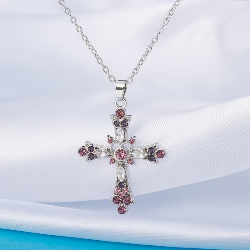 

Gothic Pink Cross Necklace