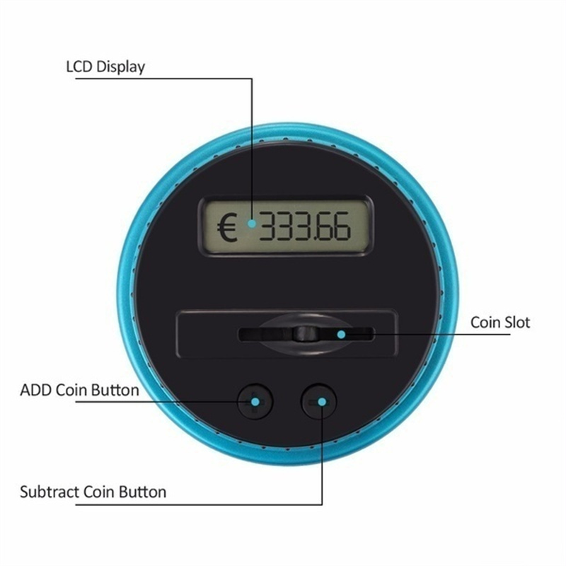 Comprar Alcancía Contador de Monedas Electrónica Digital LCD Caja de Ahorro  de Dinero Tarro Para USD EURO GBP Dinero