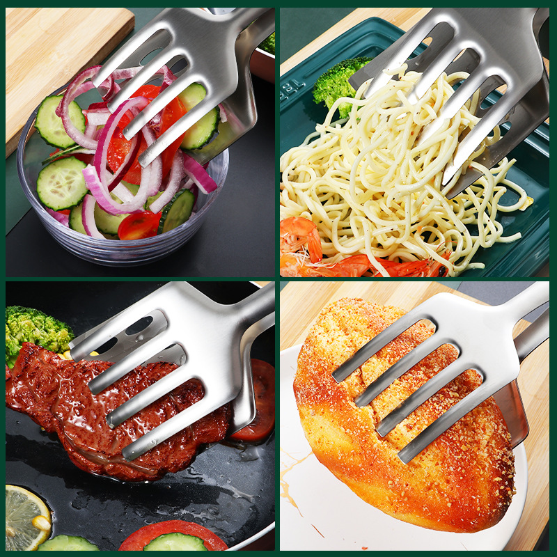 Stainless Steel Multifunctional Cooking Tongs Kitchen Cooking Tongs 3-in-1  Steak Tongs Double-sided Spatula Food Flipping Spatula Tongs Steak Fish  Bread Pancake Spatula Heat Resistant For Cooking Barbecue Frying - Temu