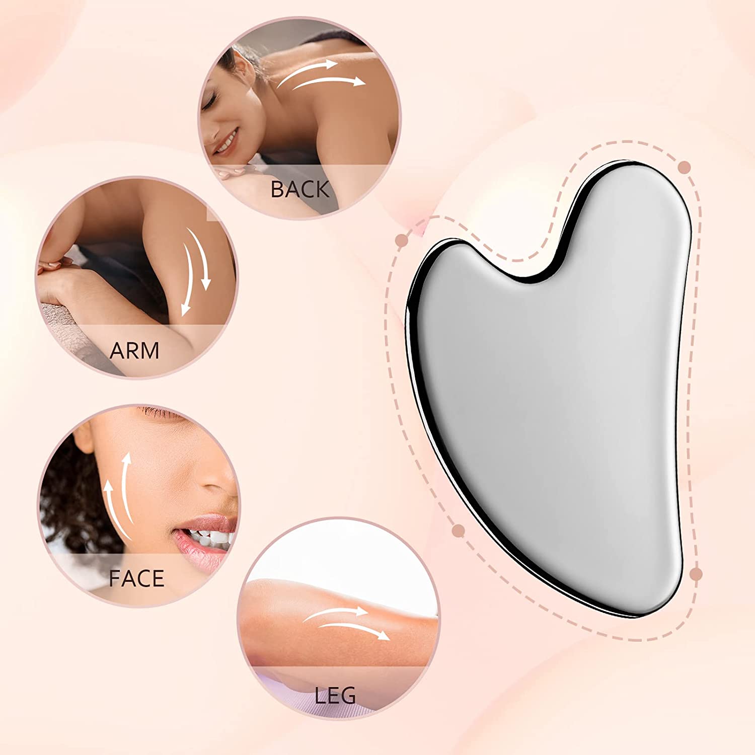 SDJMa Gua Sha Facial Scraper Massager , Ultimate Skin Scraping Tool,Heat &  Electric Vibration,Anti-Aging,Eye/Face Puffiness,Tension Relief,  Acupressure 