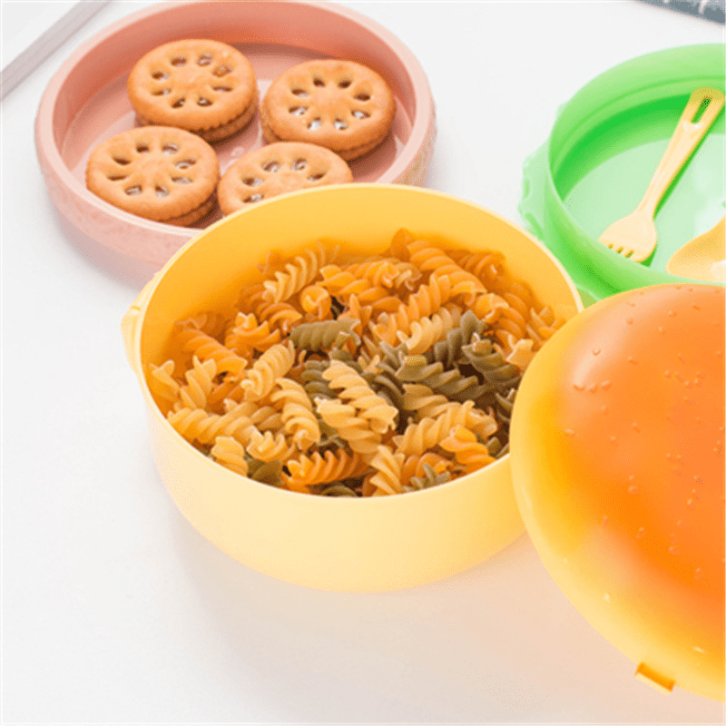 Cute Hamburger Shaped Plastic Lunch Box Portable Food - Temu