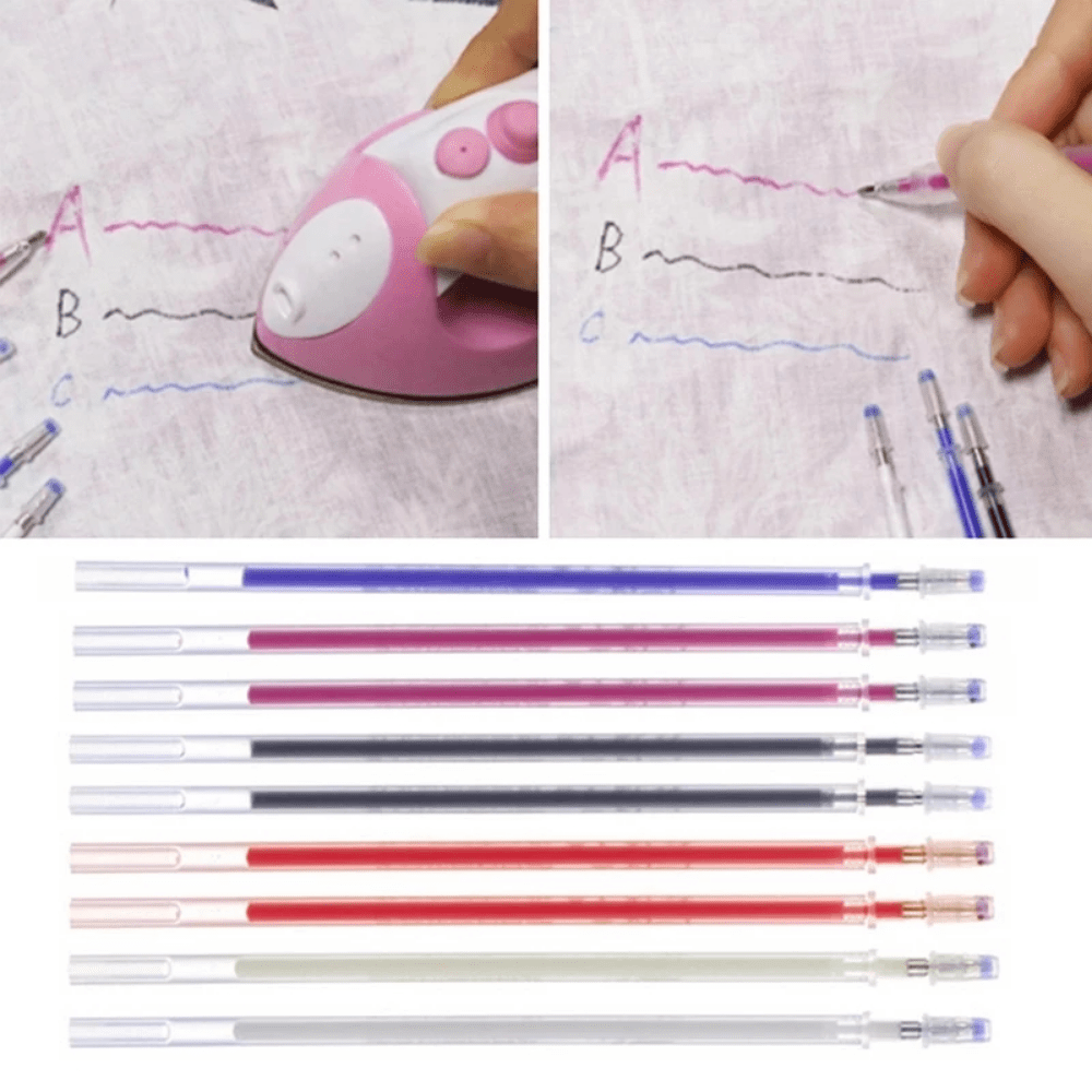 Disappearing Pens For Sewing Embroidery Pen Fabric With 10 Fabric Pens Set  Sewing Fabric Marker Pen High-Temp Disappearing Pen - AliExpress
