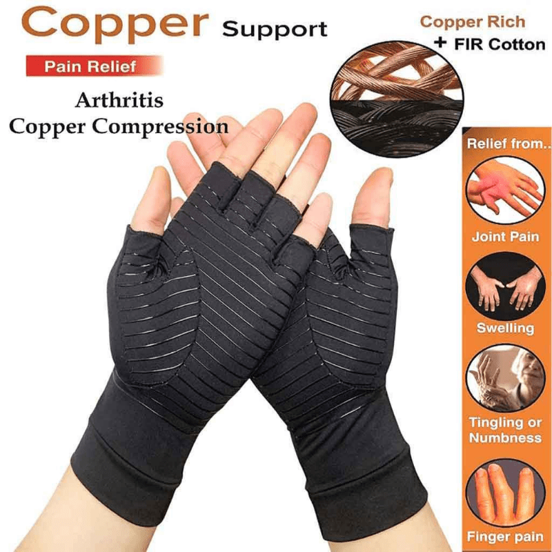Copper Heal Arthritis Edema Compression Gloves Hand For Pain Swelling  Relief