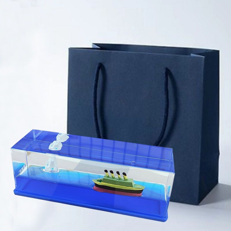 Modèle de bateau de croisière - Bouteille flottante - Bateau insubmersible  dans une boîte, ornement de bateau de