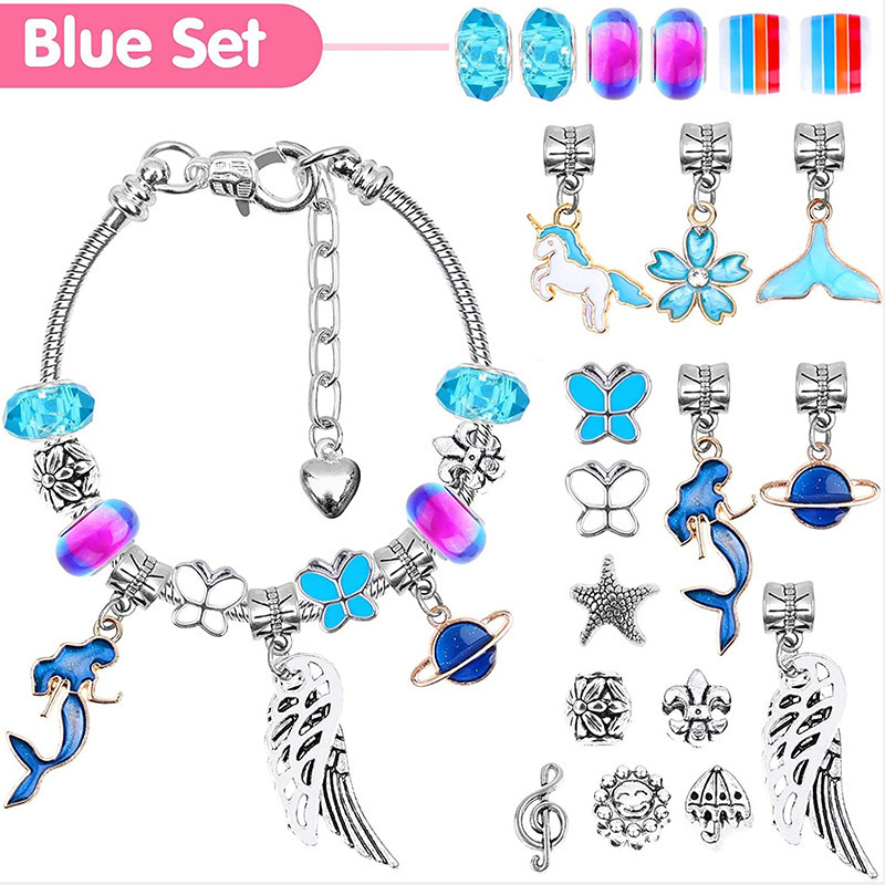 ZQFTZQ DIY Charm Bracelet making kit for girls,jewelry making kit Including  Jewelry Beads,Snake Chains,Bead Bracelet Kit Unicorn Mermaid Birthday