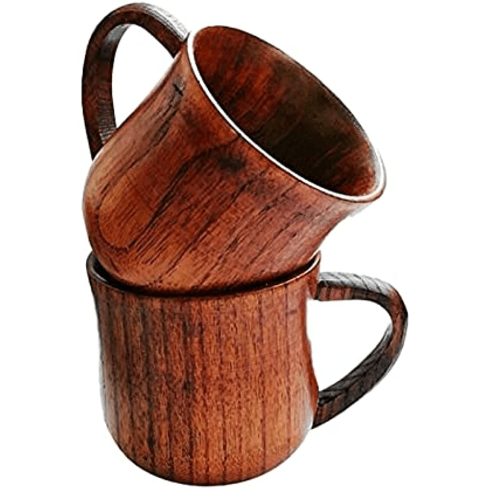 ANKROYU Tazza Portatile in Legno Naturale, Tazza in Legno Naturale con  Manico Tazza da Tè in Legno Portatile Tazza da Acqua in Legno Massello(#2)  : : Casa e cucina