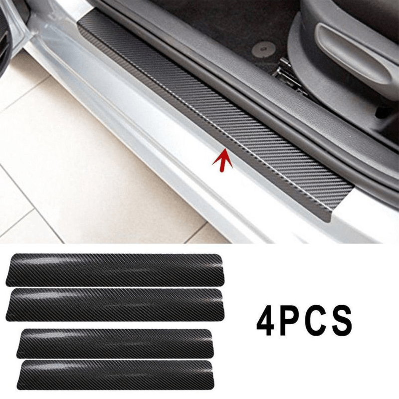 4 Stück Auto Einstiegsleisten Türschweller für Smart,Autotürschwellenschutz  Anti Scratch Kohlefaser Türschwelle Protector Zubehör,A