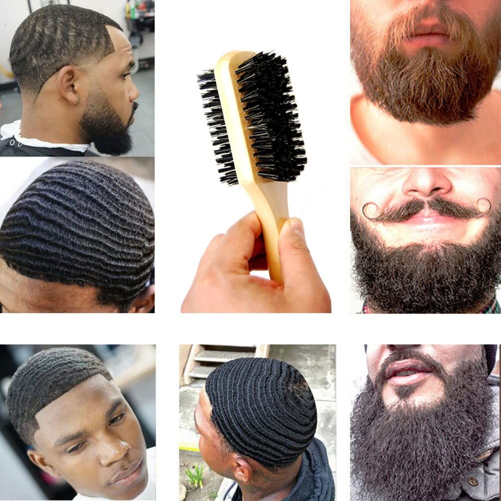 Double Sided Men Boar Bristle Beard Brush Natural Wooden Wave Brush For Male Shaving Care Facial Hair Salon Barber Styling Tools - Beauty & Personal Care - Temu Double Sided Men Boar Bristle Beard Brush Natural Wooden Wave Brush For Male Shaving Care Facial Hair Salon Barber Styling Tools - Beauty & Personal Care - Temu