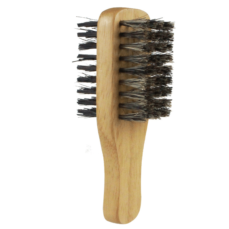 Double Sided Men Boar Bristle Beard Brush Natural Wooden Wave Brush For Male  Shaving Care Facial Hair Salon Barber Styling Tools - Beauty & Personal  Care - Temu