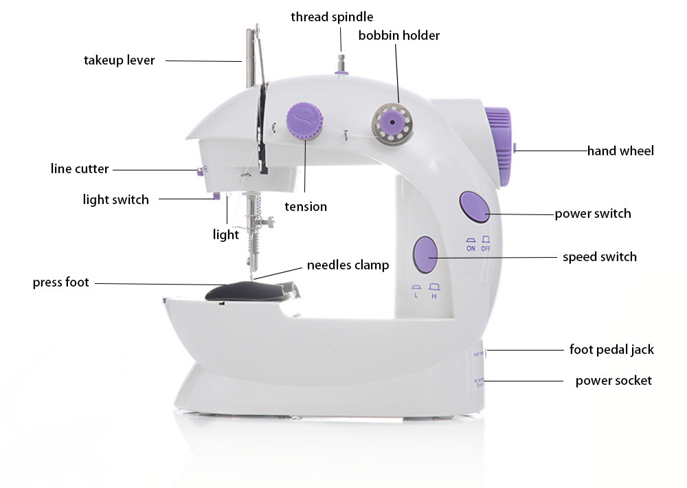 Sewing Machine Mini Portable Household Night Light Foot - Temu