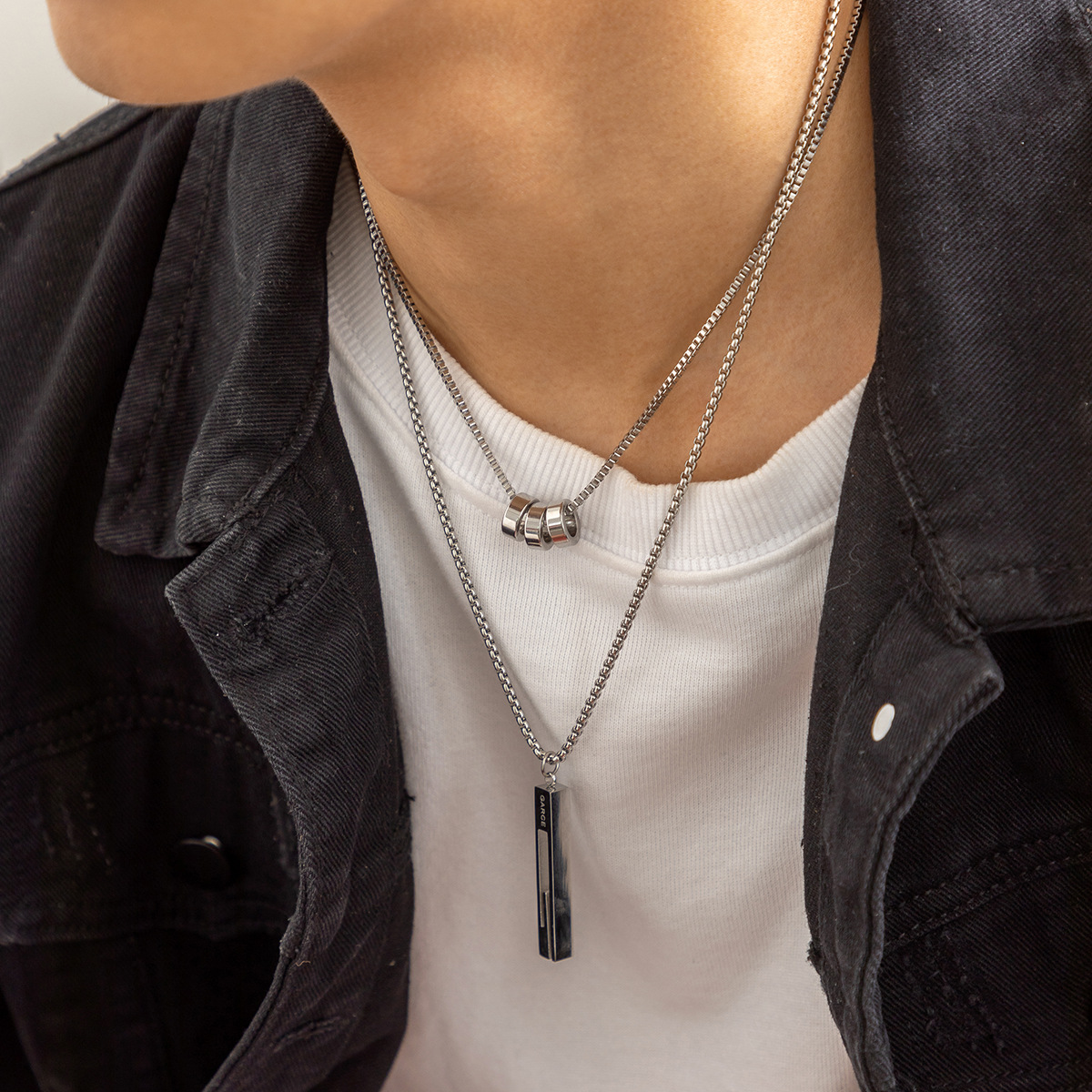 Mens Double Layer Stainless Steel Mens Stainless Steel Necklace With  Atmospheric Square Design Cold Wind Titanium Multi Layer Gift With Simple  Personality From Tinafrees, $11.88