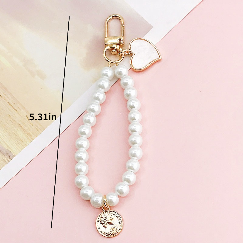 1Pc Bag Pendant, Bag Accessories Faux Pearl Keychain, Cute Faux Pearl  Beaded Bracelet Keychain, Vintage Charm For Women And Girls' Purse Bag  Backpack Car Charm,Ribbon Pearl Pendant,Valentine'S Day Key Chain Charms