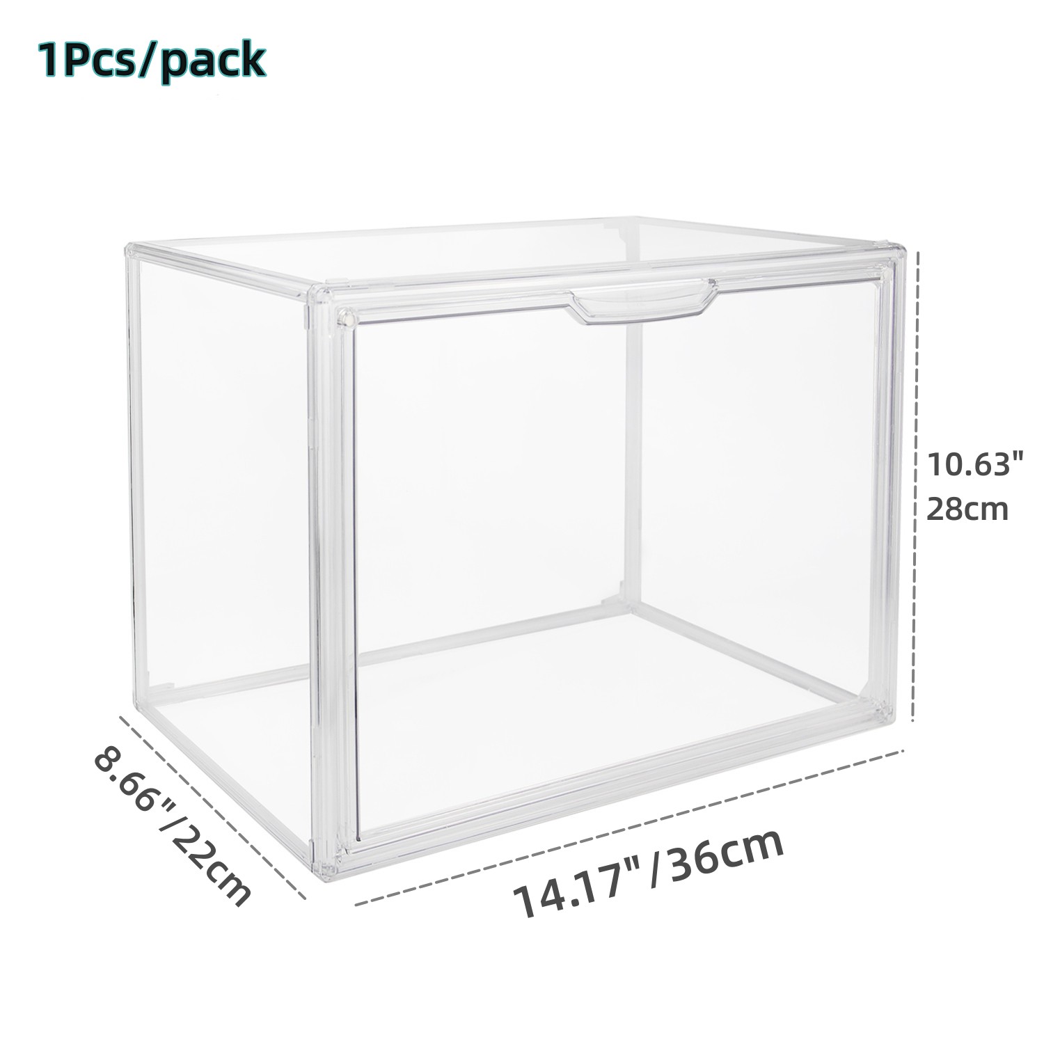 Clear Stackable Plastic Storage Bins Magnetic Attraction Lid