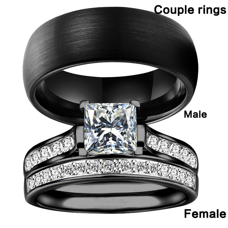 Romantic Engagement Love Couple Ring Women's Matching Rings - Temu