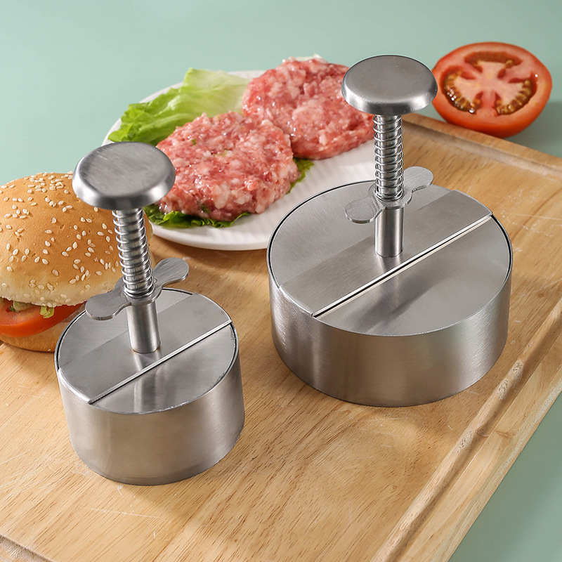 1pc Burger Press, Stainless Steel Round Burger Smasher, Stainless Steel  Beef Press Plate, Hamburger Meat Presser, Beef Pie Mold, Round Hamburger  Meat