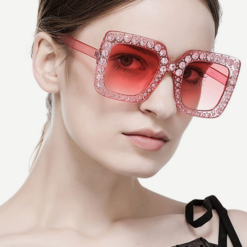 Retro Oversized Sunglasses Shades For Women Pink Unique Designer