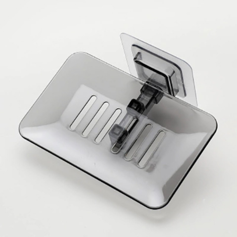 Soap Dish Drain Wall Mount Adhesive Soap Holder Bathroom Shower