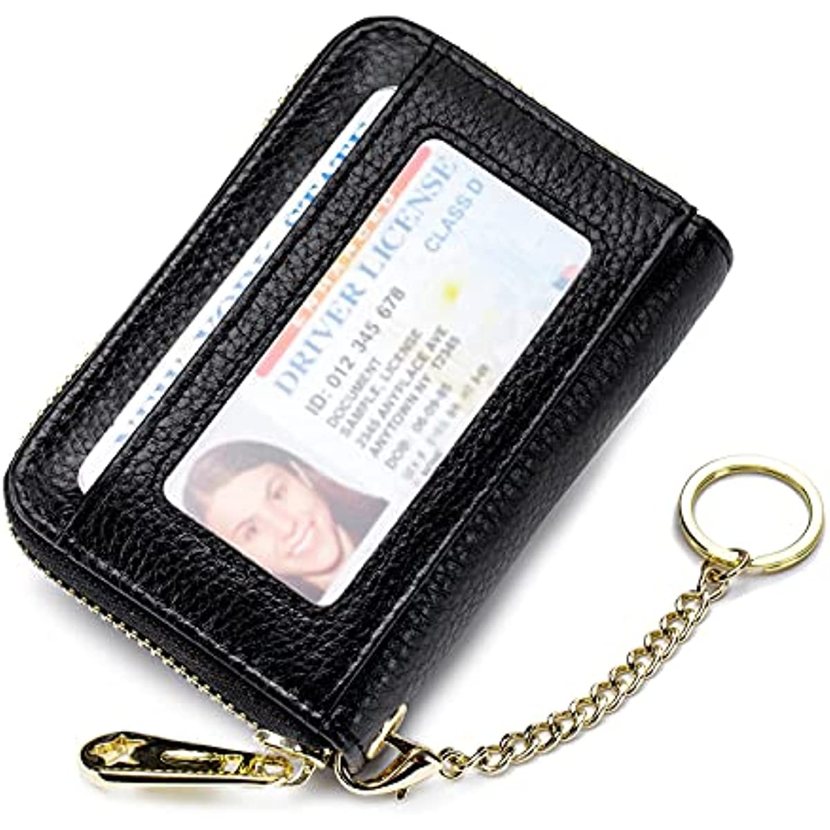  KNGITRYI Keychain Wallet,Wristlet Keychain With Wallet Slim  RFID Credit Card Holder Wristlet Zip Id Case Wallet Small Compact Leather  Wallet,Wristlet Wallets for Men Women (Gray) : Clothing, Shoes & Jewelry