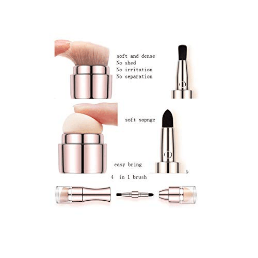 4in1 Makeup Brush Set For Eyeshadow, Eye, Lip, Face, And Concealing