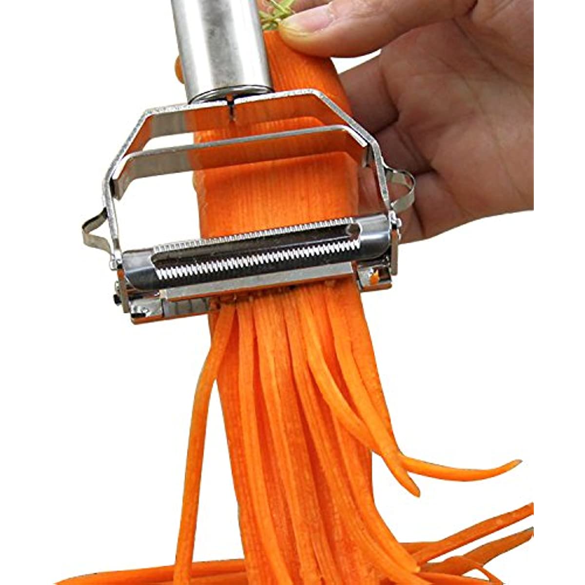 Julienne Peeler Stainless Steel Cutter Slicer with Cleaning Brush Pro for  Carrot Potato Melon Gadget Vegetable Fruit 