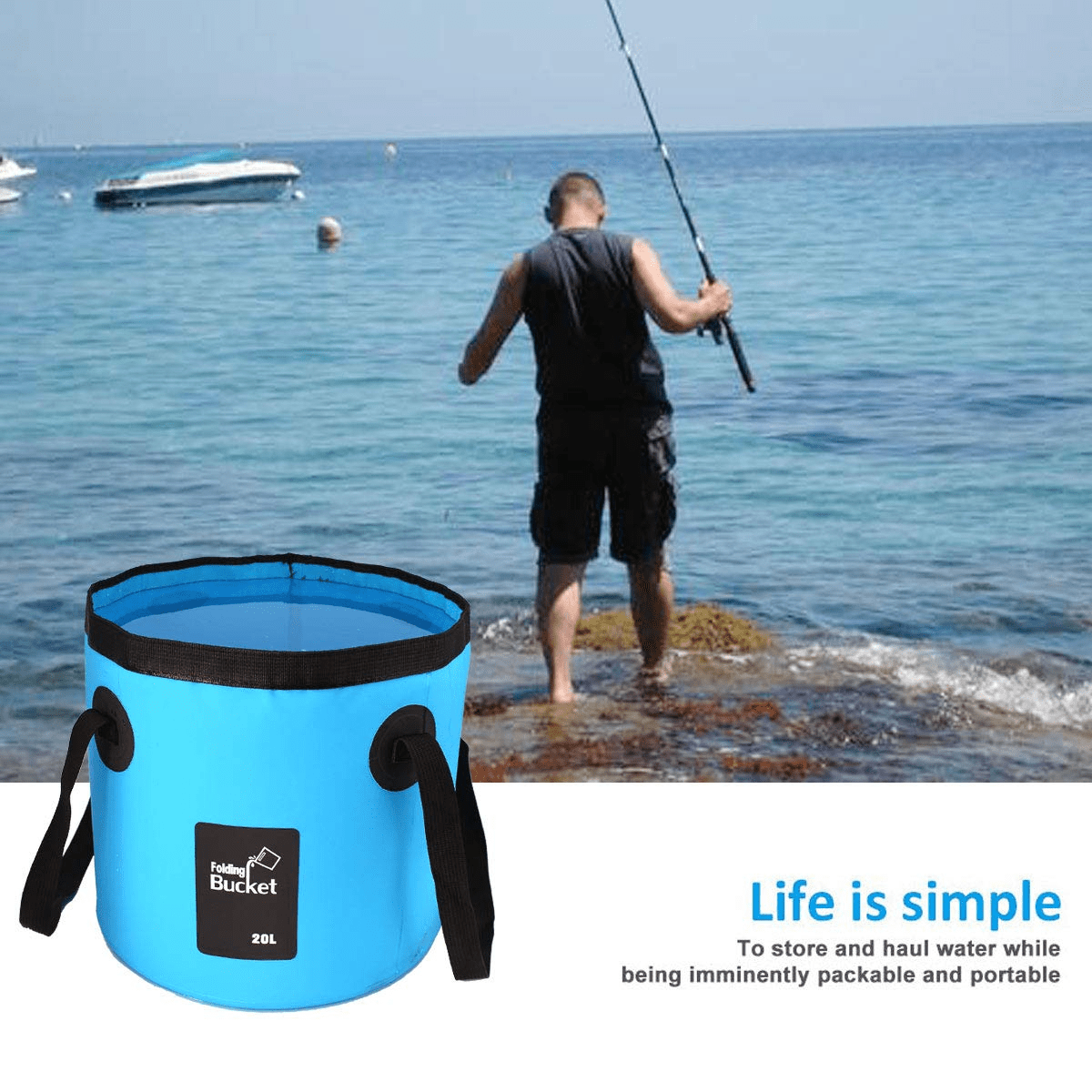  NABEIM Collapsible Bucket with Handle, 2 Pack Portable Folding  Bucket, Portable Fishing Water Pail, Outdoor Basin Pail for Garden,  Camping, Hiking, Car Washing (Color : /Blue-20L) : Sports & Outdoors