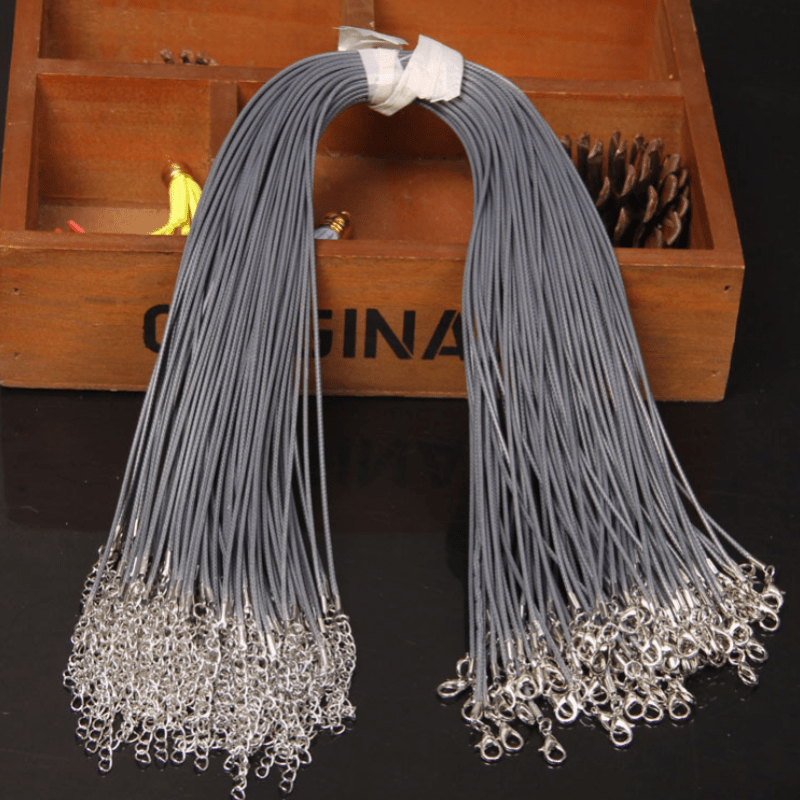 Bulk Lot Black Pu Leather String Necklace Cord Diy - Temu