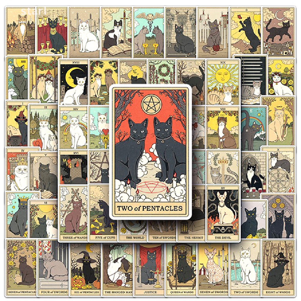 Cartoon Tarot Cards Graffiti Stickers Decoration Stickers - Temu