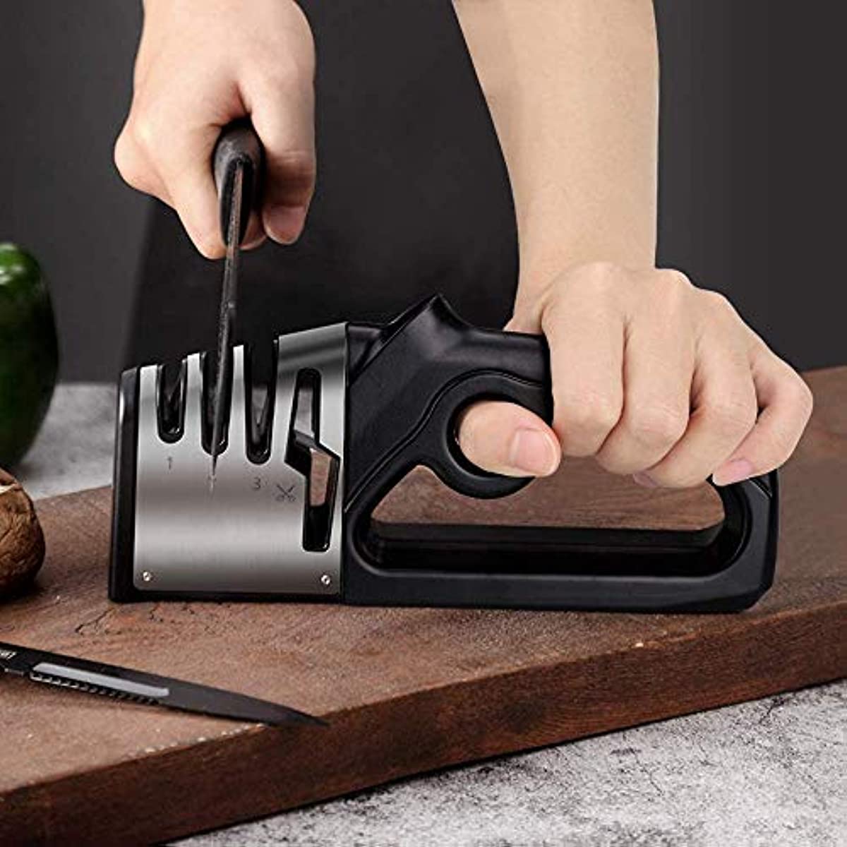1pc 4 In 1 Knife Sharpener, Heavy Duty Diamond Wheels For Ceramic, Steel  Knives And Scissors, Sharpening Tool For Kitchen Accessories, Kitchen Knife  Accessory, Kitchen Tool Polishing Grinding Stone For Sharpening Knives