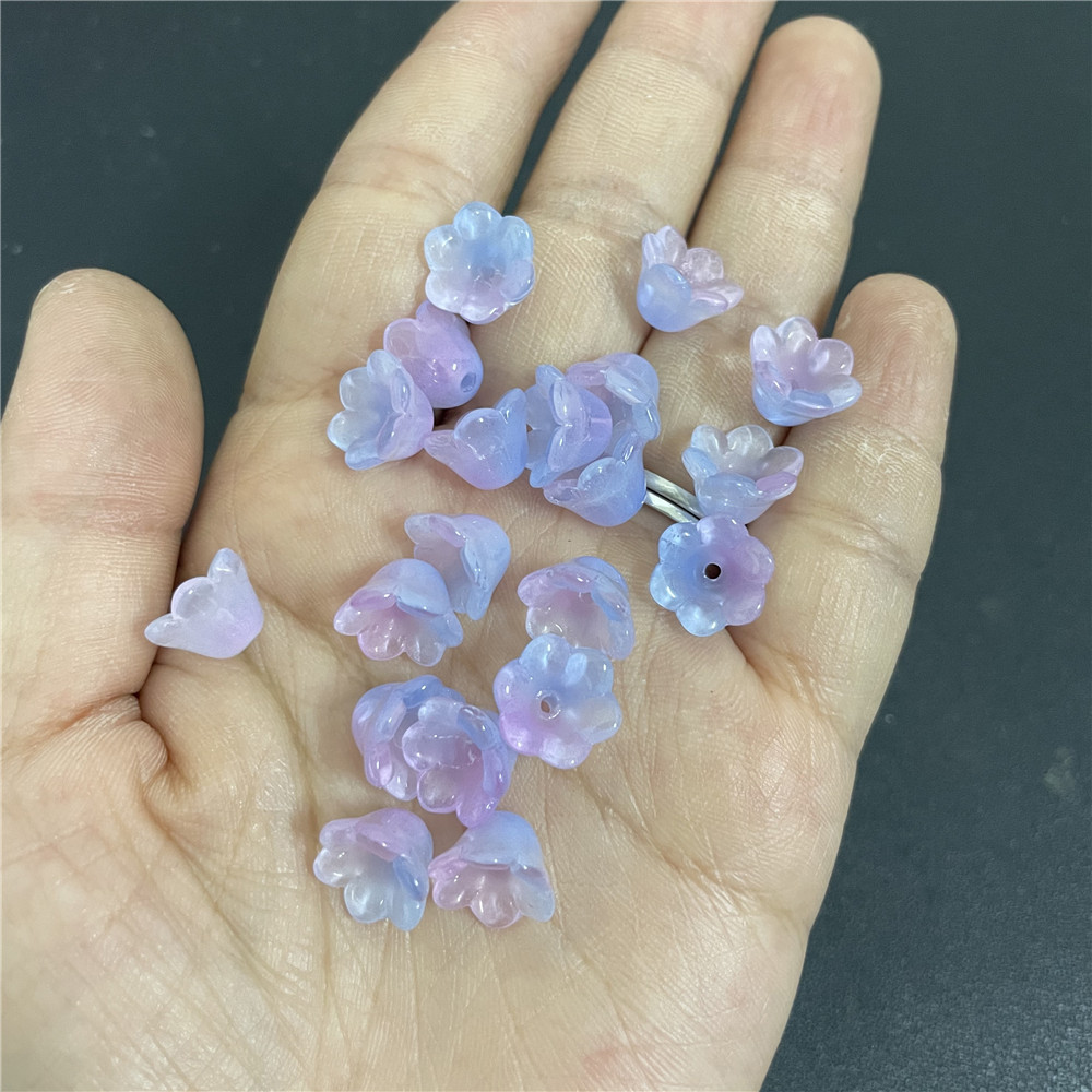 Colorful Assorted Shape Flower Patter Glass Beads Flat Beads - Temu