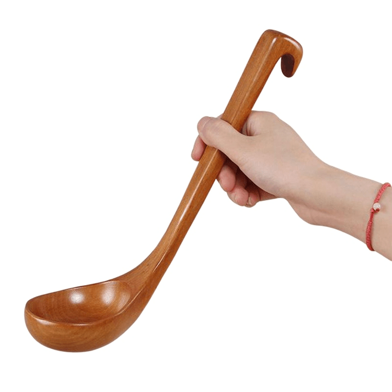 Natural Wooden Ladle Non Stick Straight And Long Handle - Temu