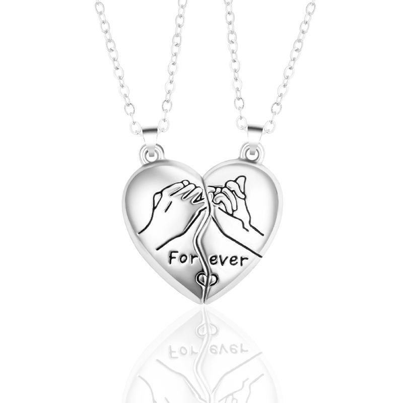 Magnetic Necklace Couple 2 Lovers Heart Pendant Couple Necklace Set Love  Heart Necklace 